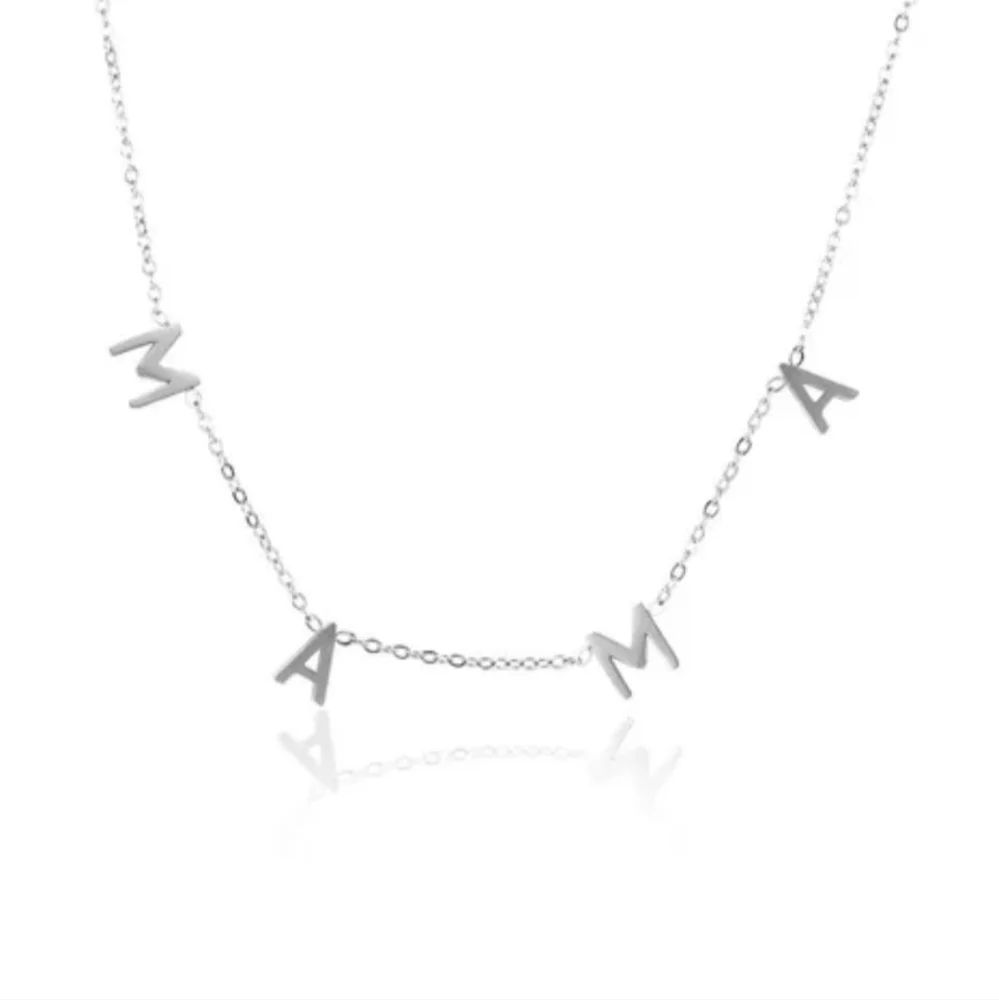 Stainless steel silver tone 'Mama' necklace nwt